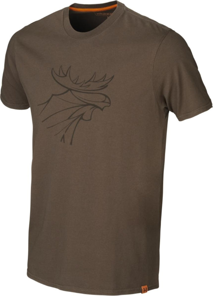 Härkila Graphic T-Shirt 2-Pack Willow Green/Slate Brown