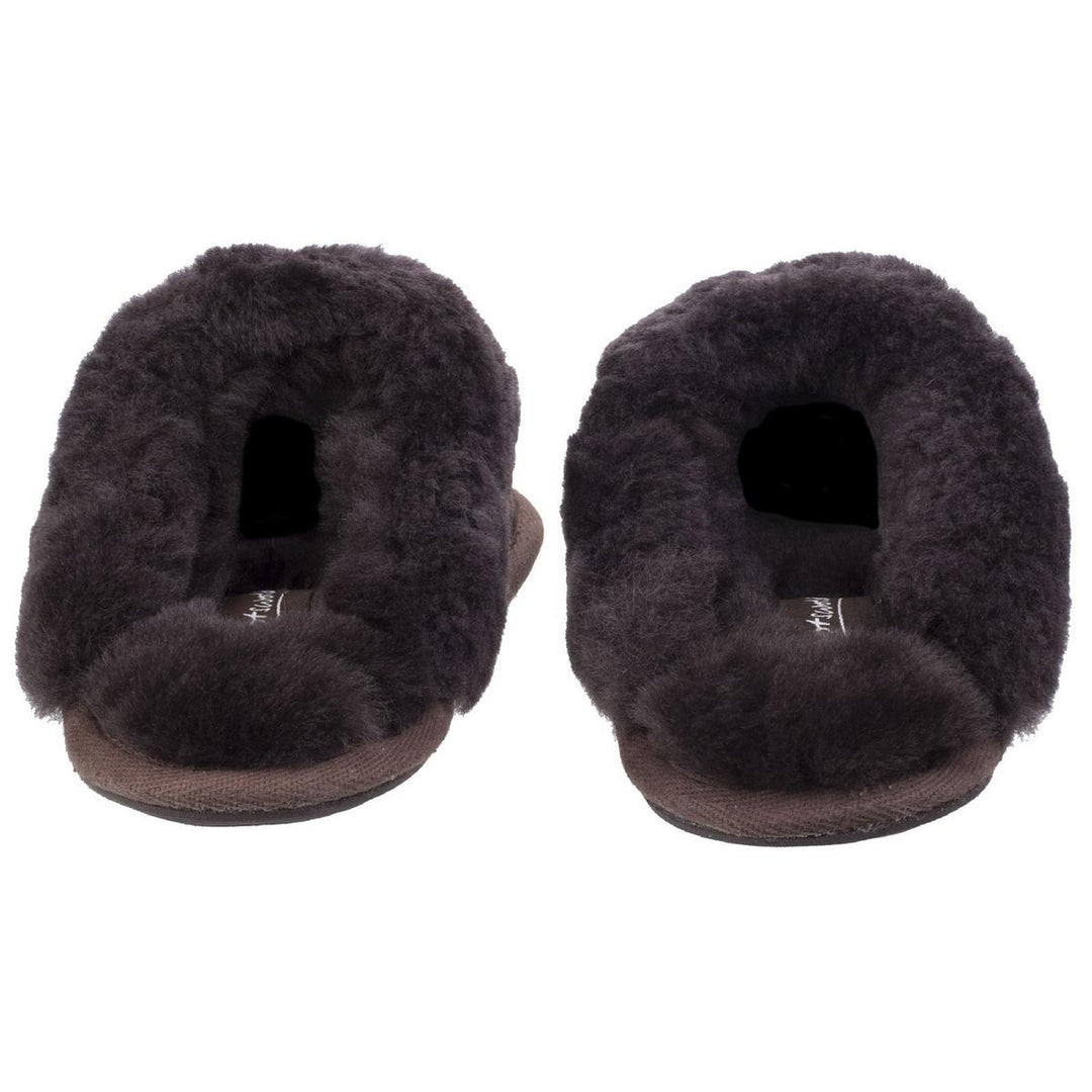 Cotswold Lechlade Sheepskin Mule Slipper Chocolate