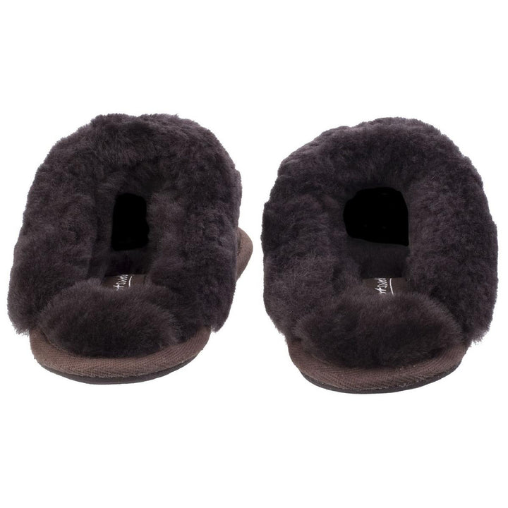 Cotswold Lechlade Sheepskin Mule Slipper Chocolate
