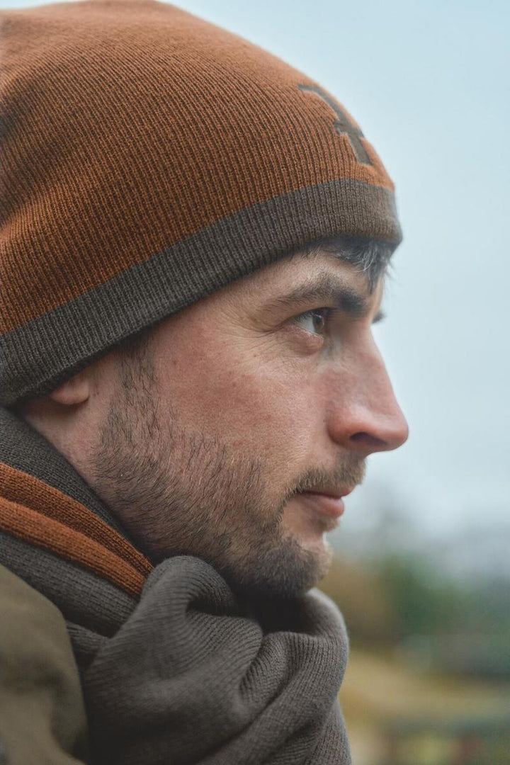 Harkila Härkila reversible beanie Shadow brown/Rustique clay