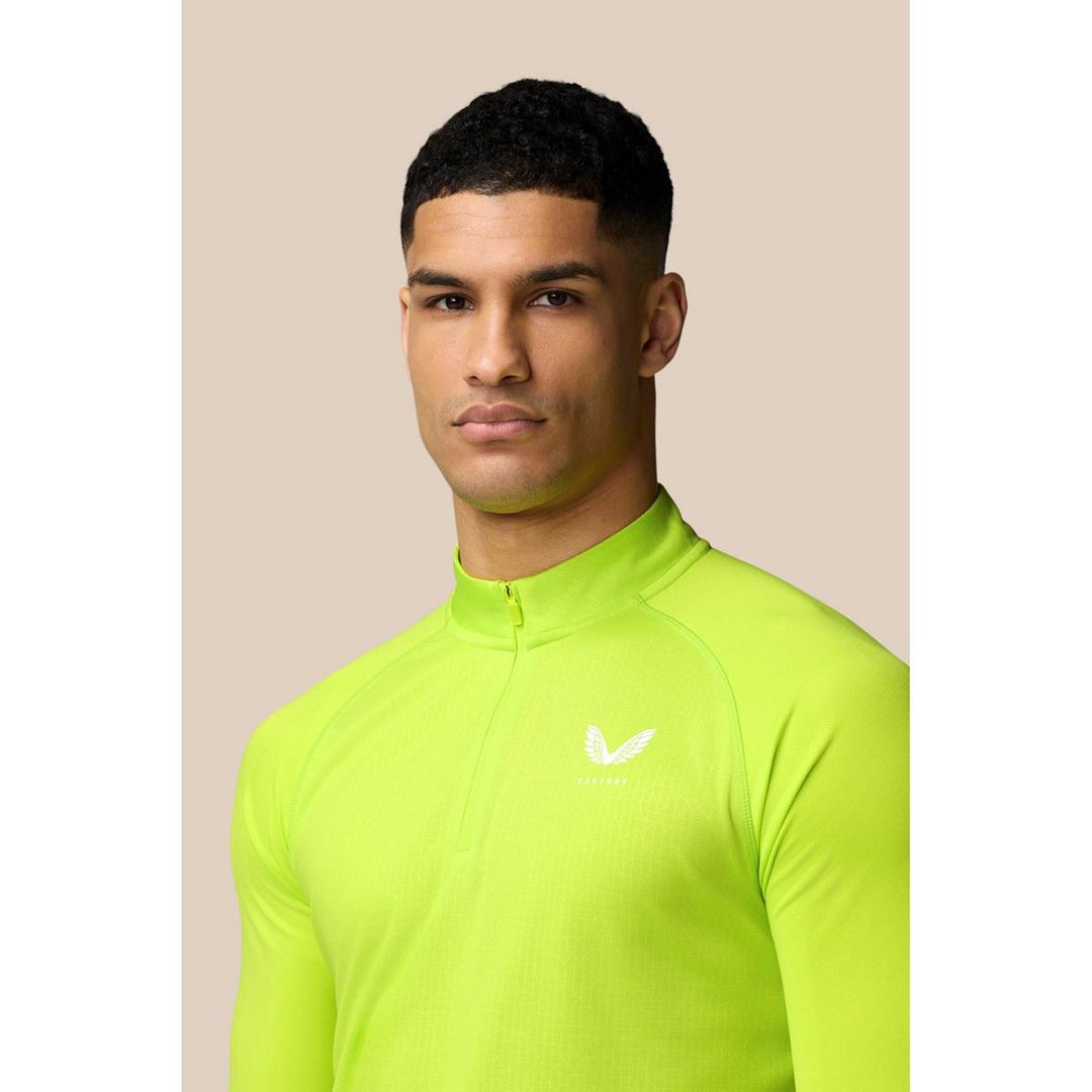 Castore Adapt 1/4 Zip Top Acid Lime/White – view 5