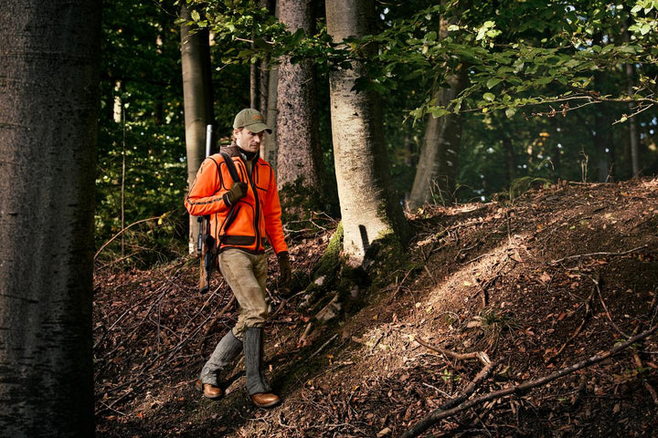 Harkila Kamko Blaze rev. fleece jacket Orange blaze/Willow
