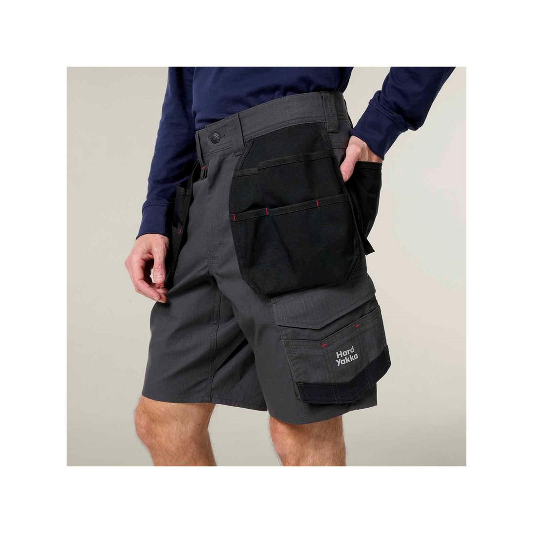 Hard Yakka Raptor Active Holster Pocket Shorts Graphite