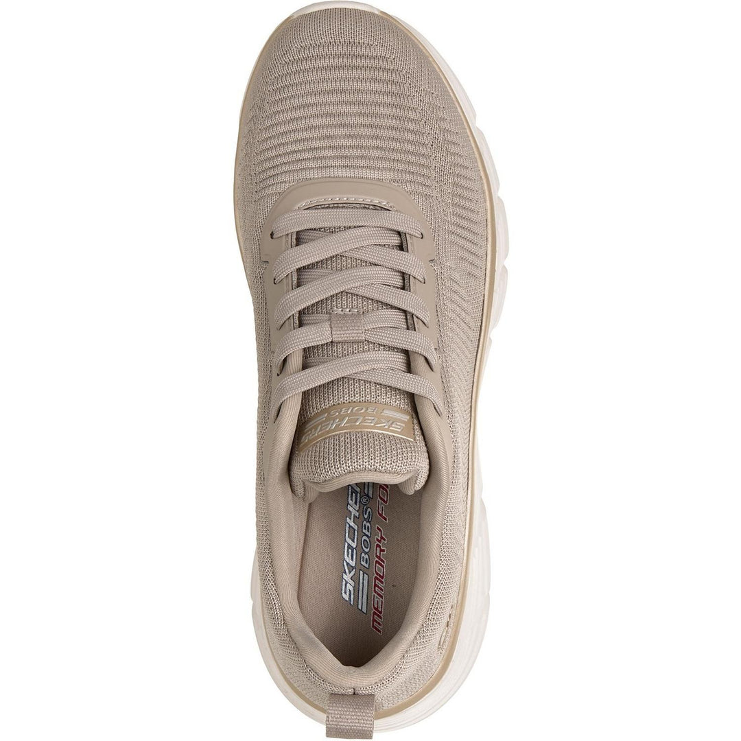 Bobs B Flex Hi Flying Trainers Taupe/Gold Engineered Knit