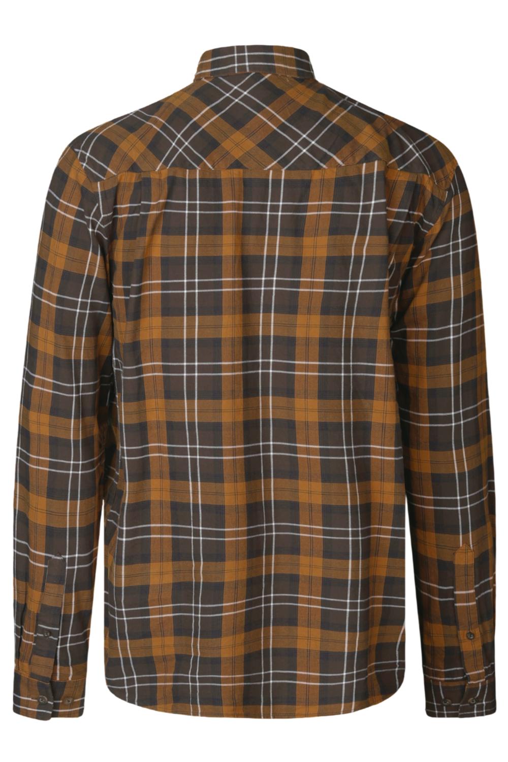 Glen Flannel Shirt Dark Brown/Camel Check – view 2