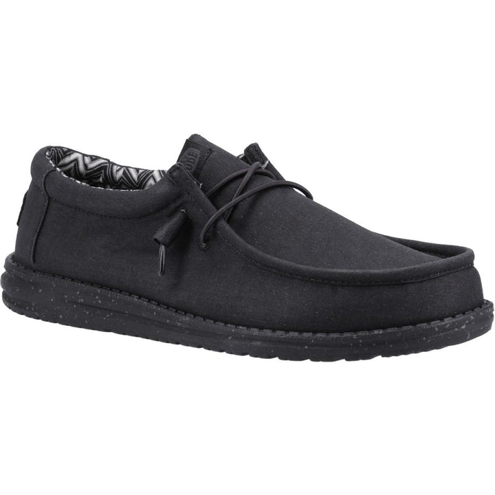 HEYDUDE Wally Canvas Shoe Black/Black