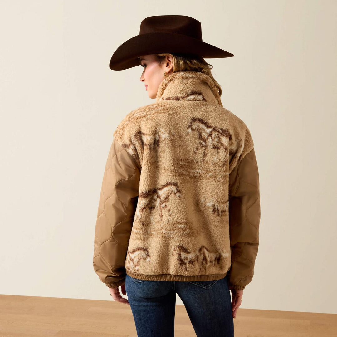 Ariat Ladies Sherpa Blocked Jacket Wldhrs Prt/tgrsey – view 2