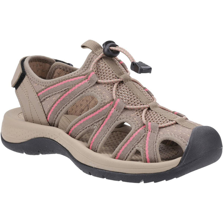 Cotswold Upton Sandal Taupe/Pink