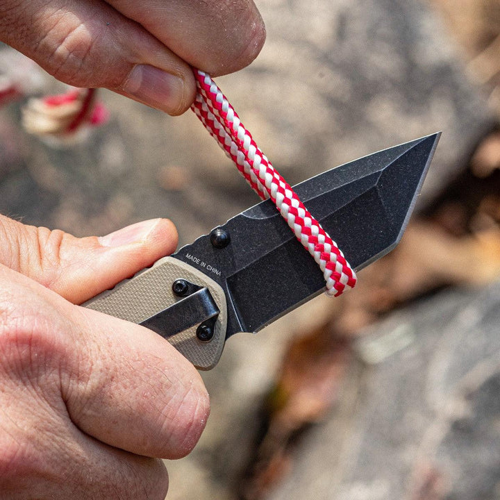 Smiths Black Stonewash Tanto Blade - Desert Tan