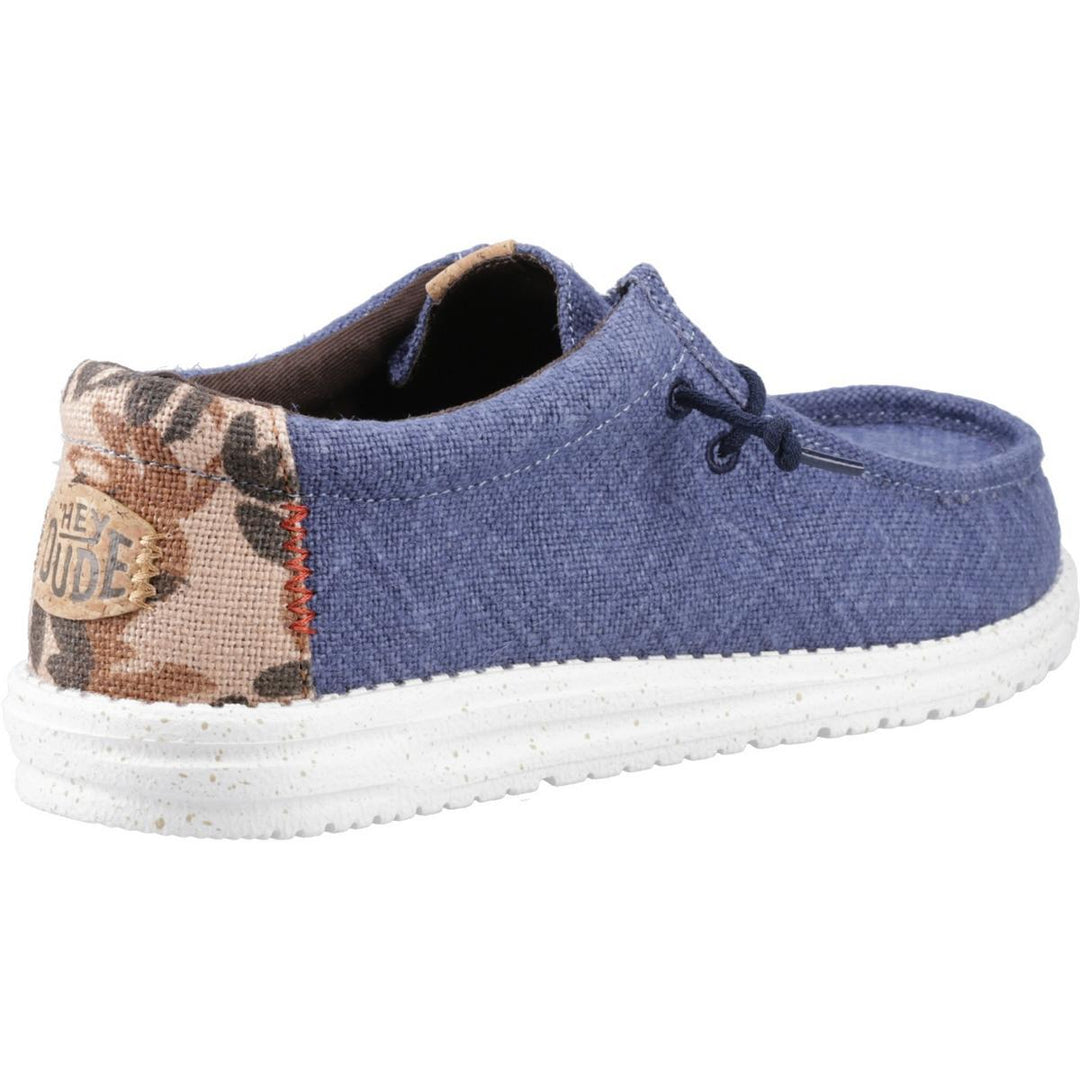 HEYDUDE Wally Palm Jute Shoes Navy Blazer/Chili Red