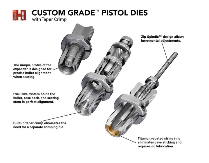 Hornady Full-Length 3-Die Set With Taper Crimp 30 Super Carry (.312) – view 2