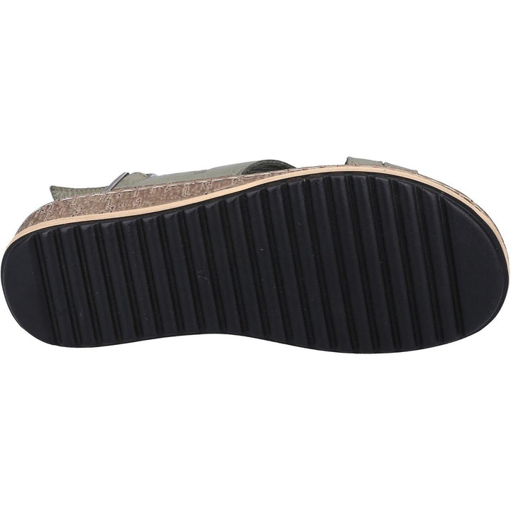 Hush Puppies Elena Cross Over Wedge Sandal Olive