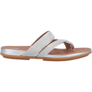 Fitflop Gracie Shimmerlux Strappy Toe Post Sandals Silver