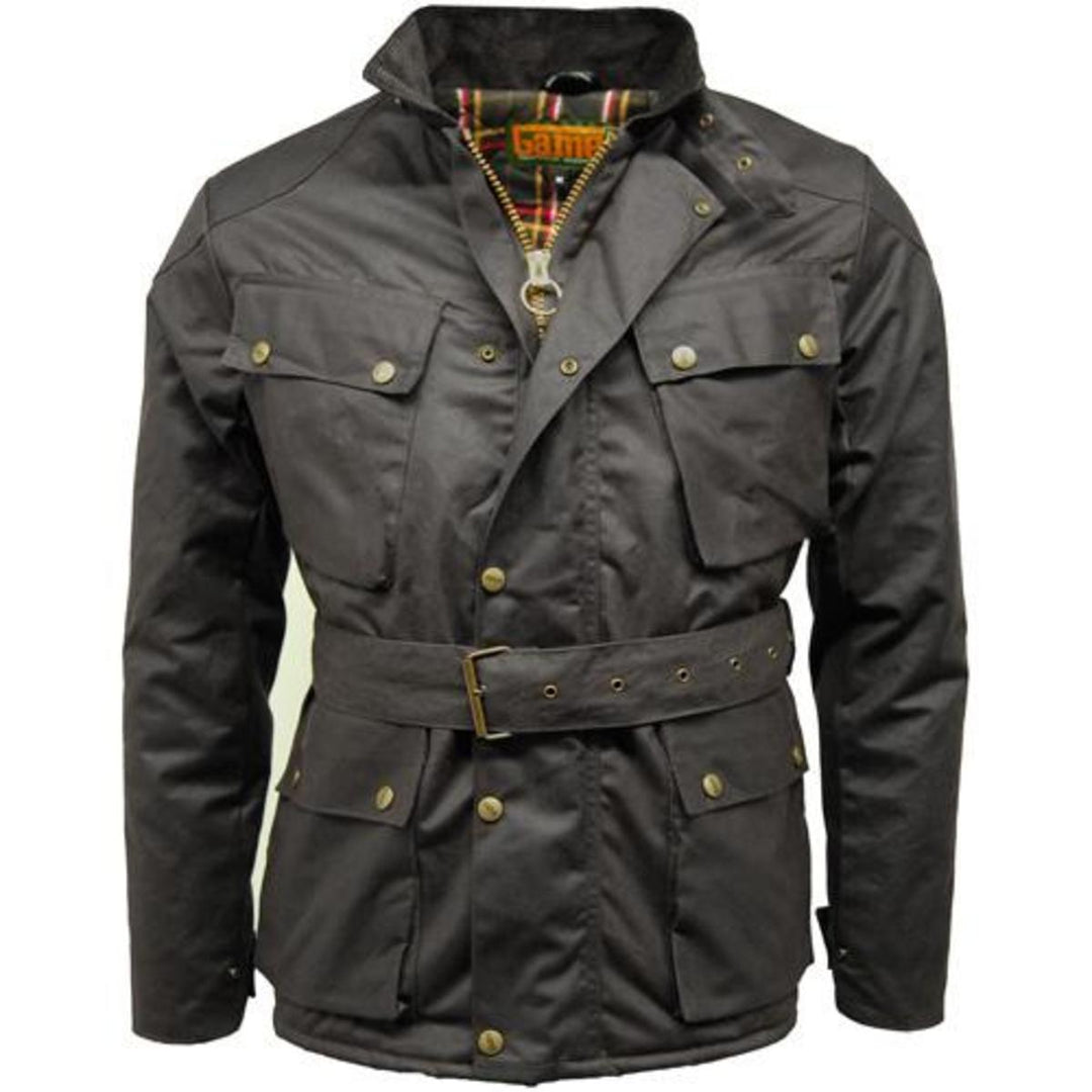 Game Technical Apparel Speedway Quilted Wax Biker Jacket Black
