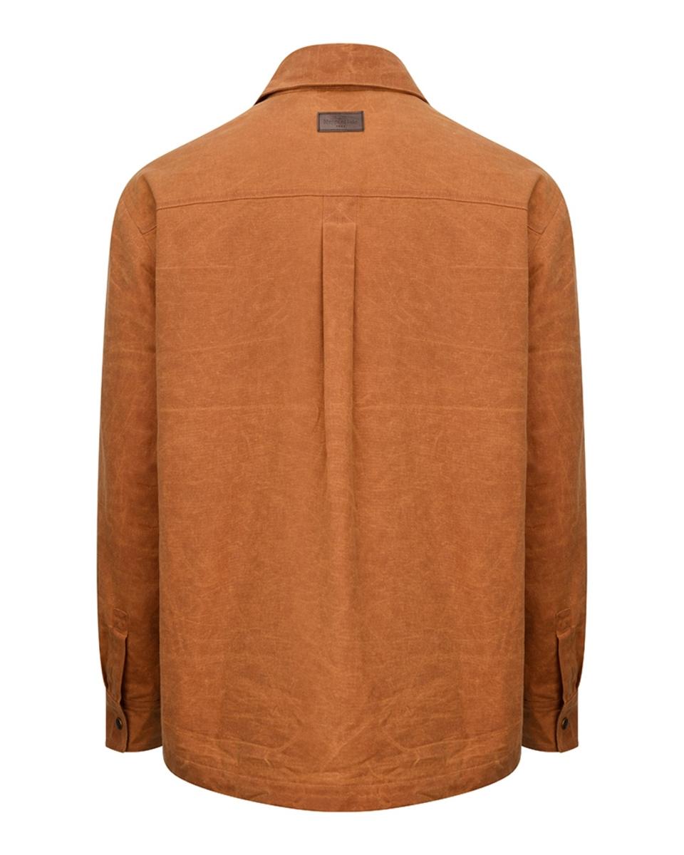 Hoggs of Fife Huntly Waxed Canvas Utility Overshirt Caramel – view 2