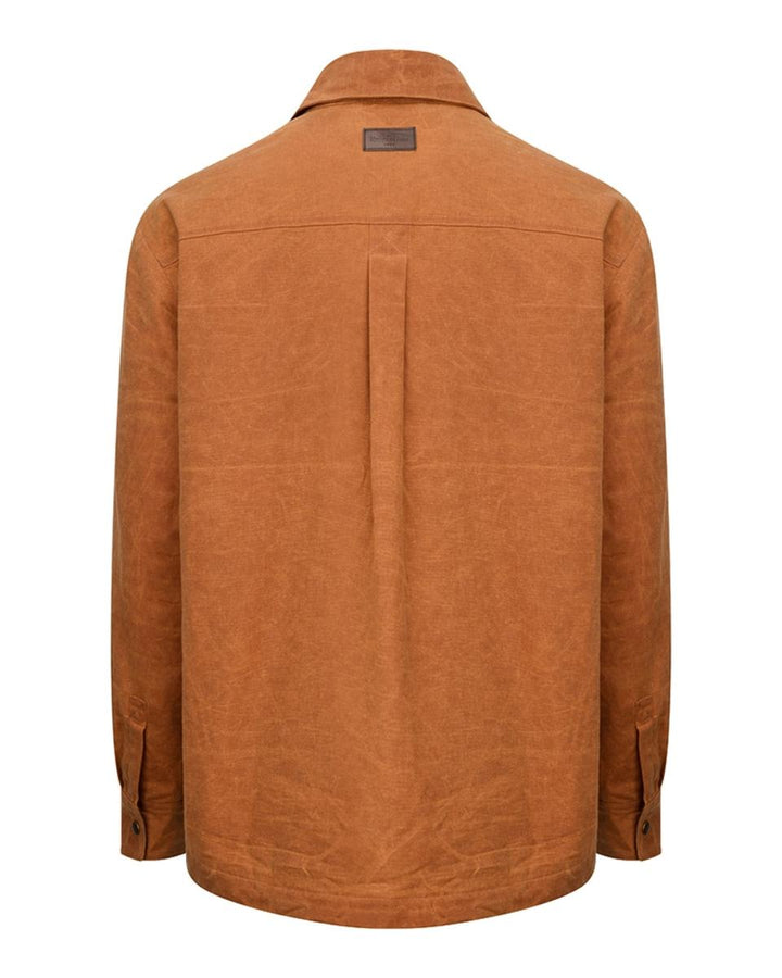 Hoggs of Fife Huntly Waxed Canvas Utility Overshirt Caramel – view 2