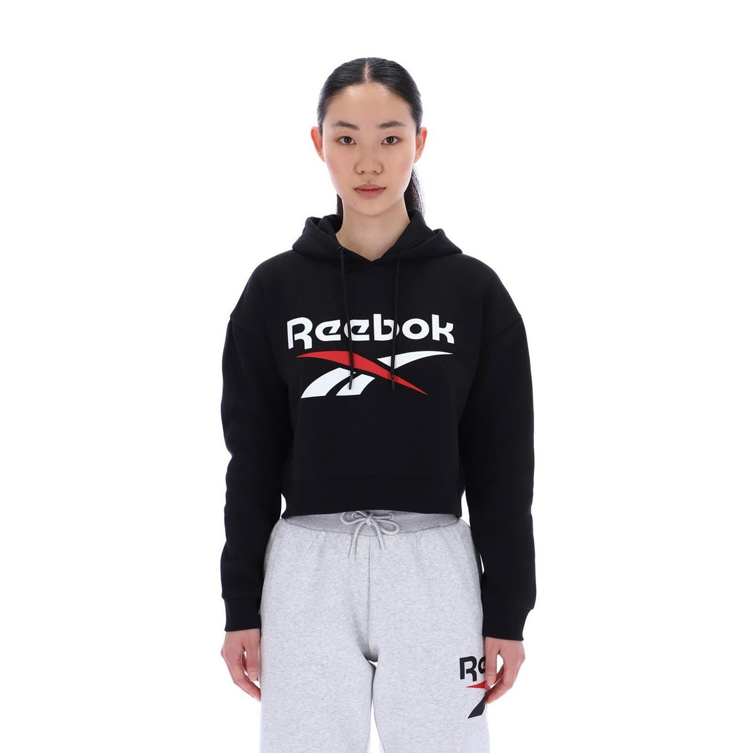 AVERY 2 COL OVERSIZED CROPPED HOODY BLACK