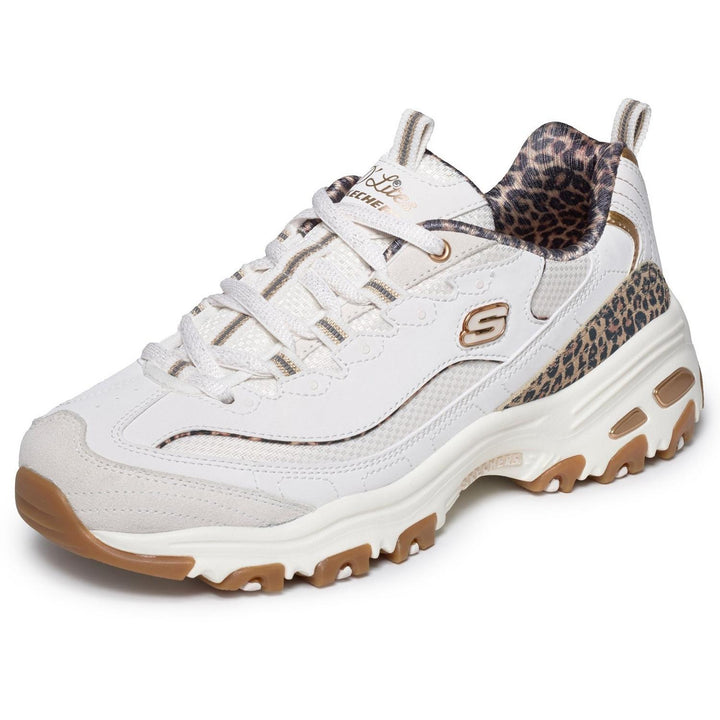 D'LITES WILD CHARM White Duraleather/Leopard Trim