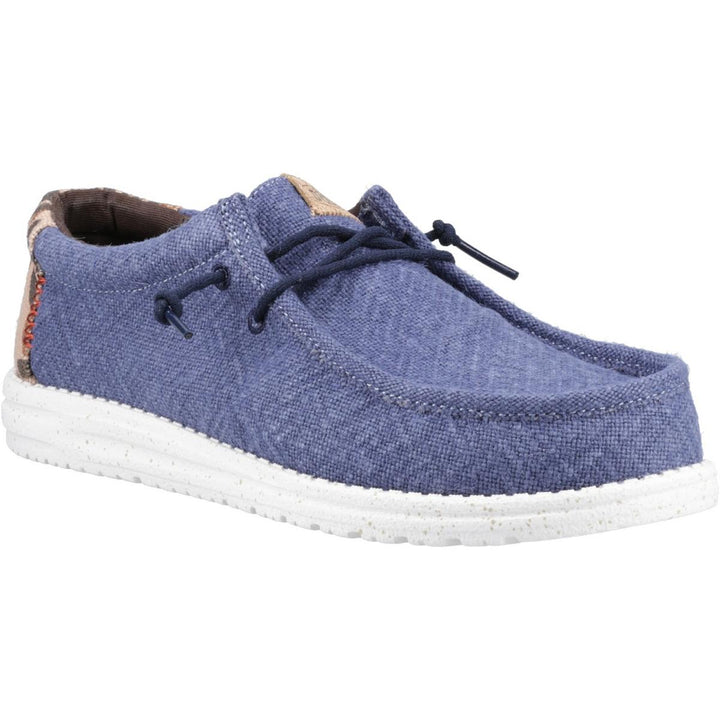 HEYDUDE Wally Palm Jute Shoes Navy Blazer/Chili Red