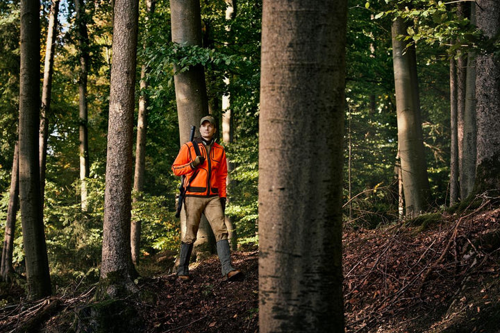 Harkila Kamko Blaze rev. fleece jacket Orange blaze/Willow