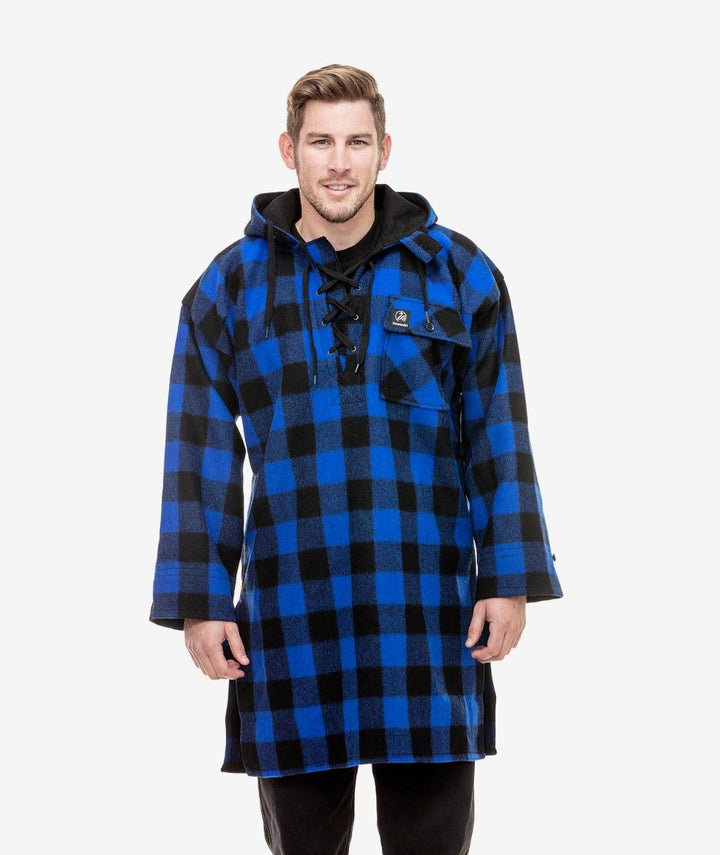 Swanndri Original Lace Front Bush Shirt Blue/Black Check