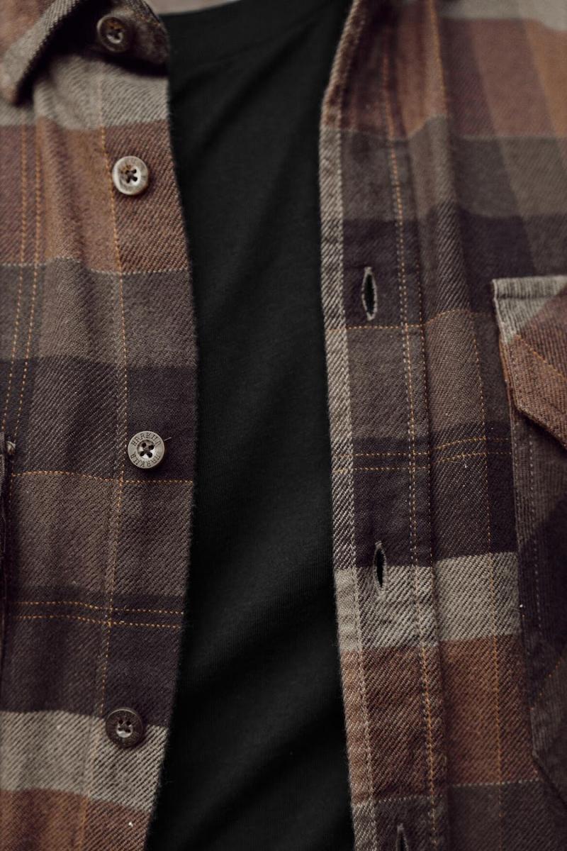 Harkila Asmund L/S shirt Rust brown check
