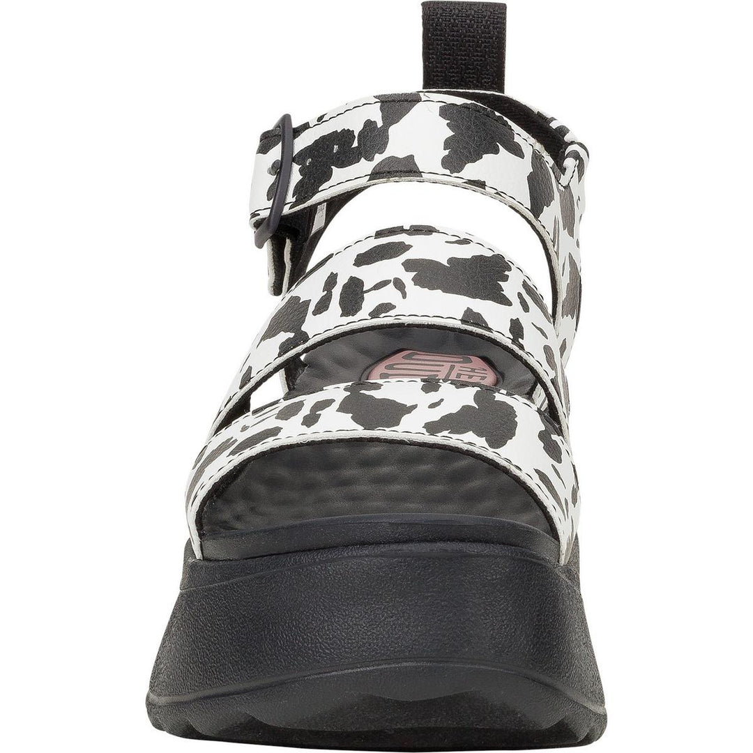 HEYDUDE Delray Buckle Animal Sandal Black/White