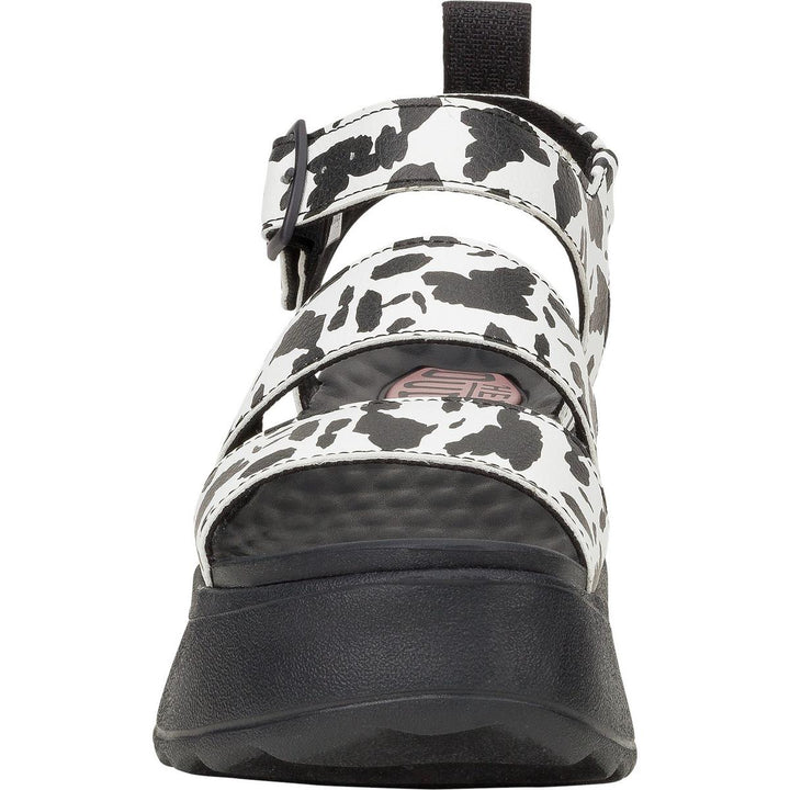HEYDUDE Delray Buckle Animal Sandal Black/White