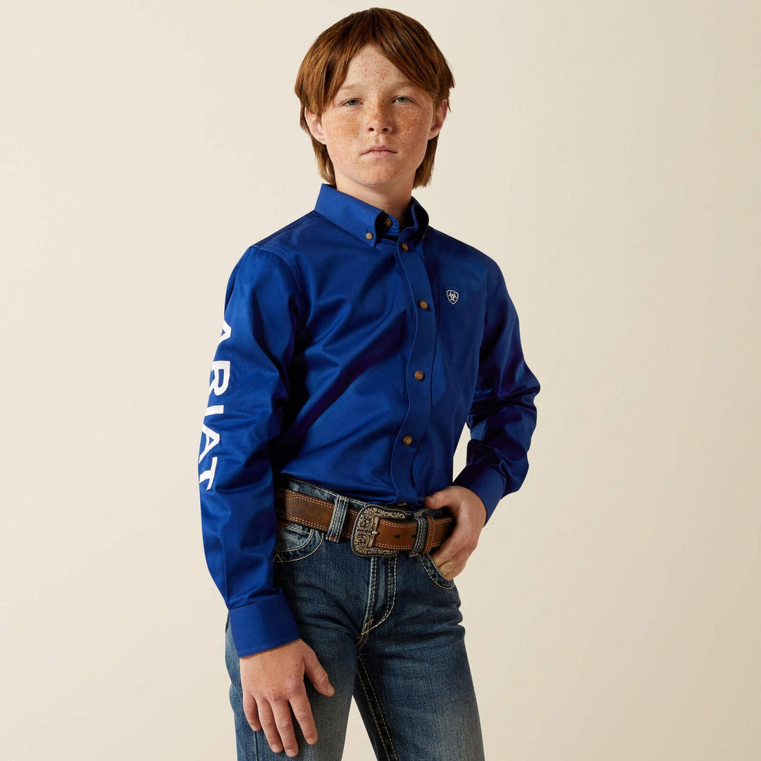 Ariat Boys Team Logo Twill Classic Fit Shirt