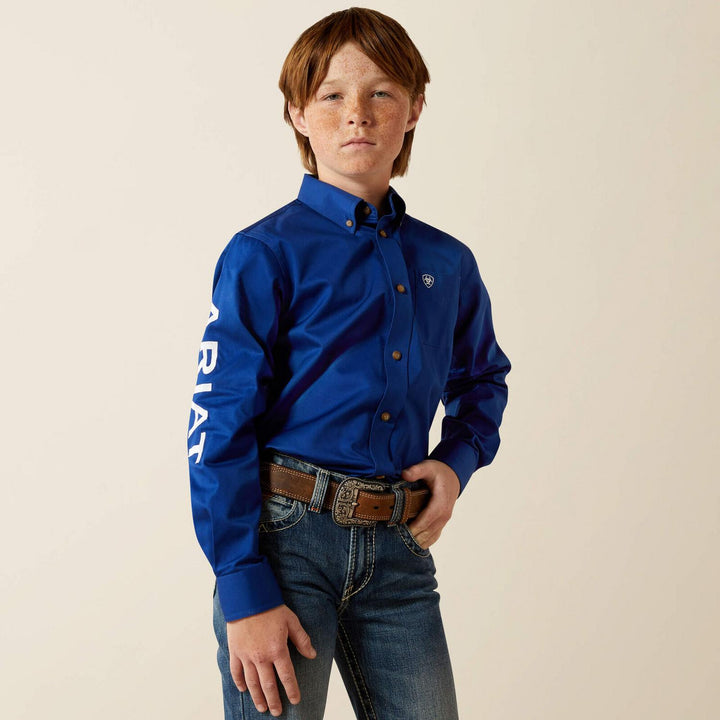 Ariat Boys Team Logo Twill Classic Fit Shirt