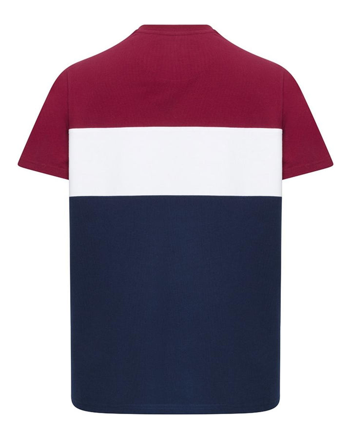 Hoggs of Fife Dalbeattie Colour Block T-Shirt - Burgundy/White/Navy