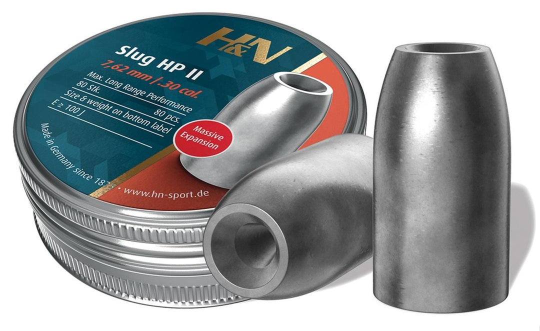 H&N Slug HP II .30 Cal Hollow Point Slugs 54gr Tin of 80