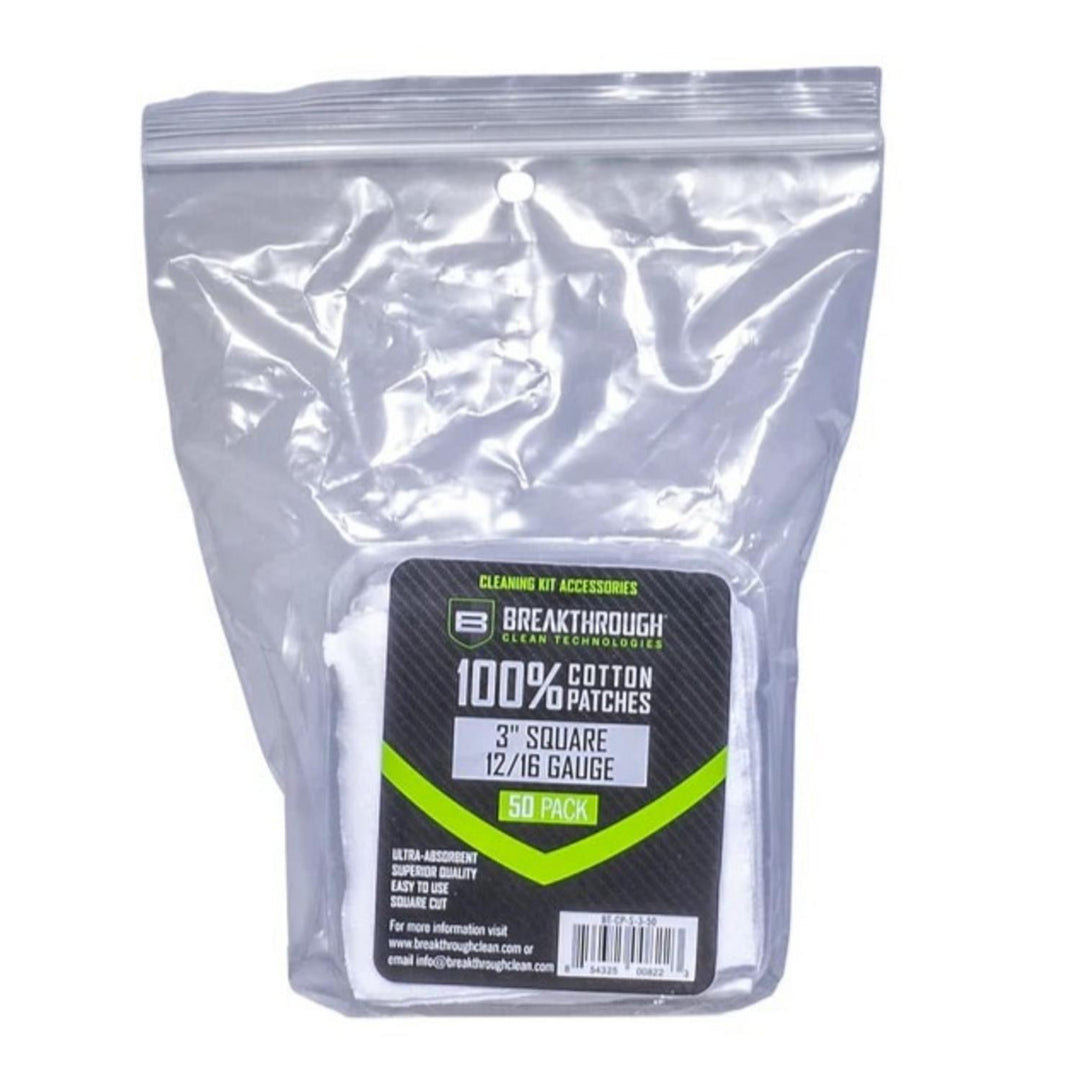 Breakthrough Clean Cotton Patches 3" 12-16 Gauge (50)