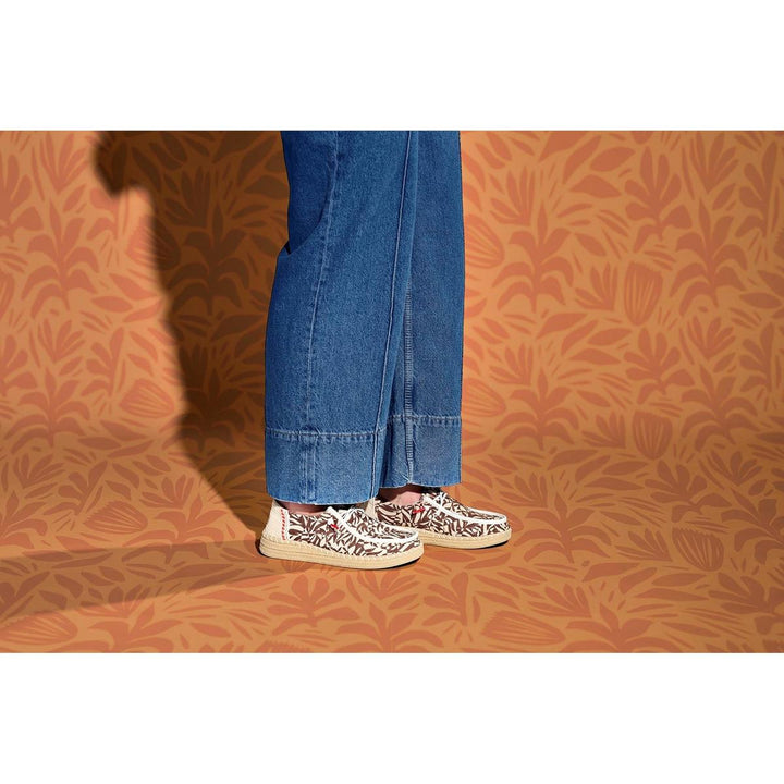 HEYDUDE Wendy Espadrille Retro Palm Shoes Downtown Brown/Egret