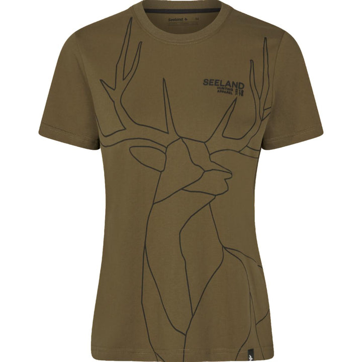 Seeland Deer On Line W T-shirt Military