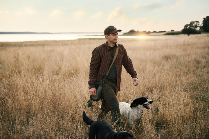Seeland Outdoor reinforced trousers Pine green - Zipped thigh pockets, Elasticated waist