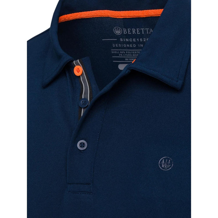 Beretta TECH CORPORATE POLO LS Blue Total Eclipse XXXX-Large - Hunting outdoor gear for Men