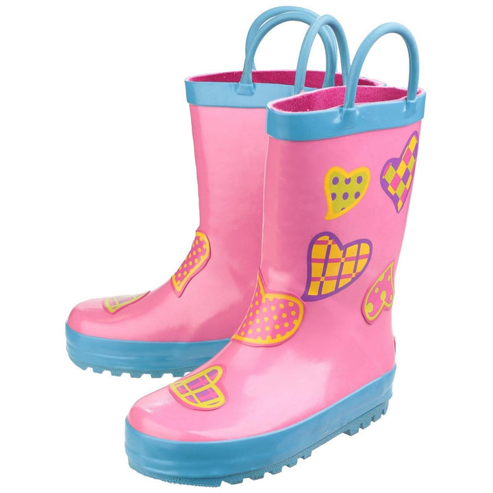 Cotswold Puddle Waterproof Pull On Boot Hearts – view 6