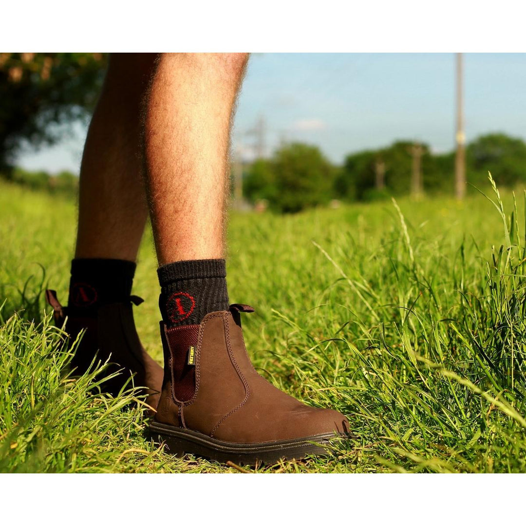 Amblers Safety FS128 Hardwearing Pull On Safety Dealer Boot Brown