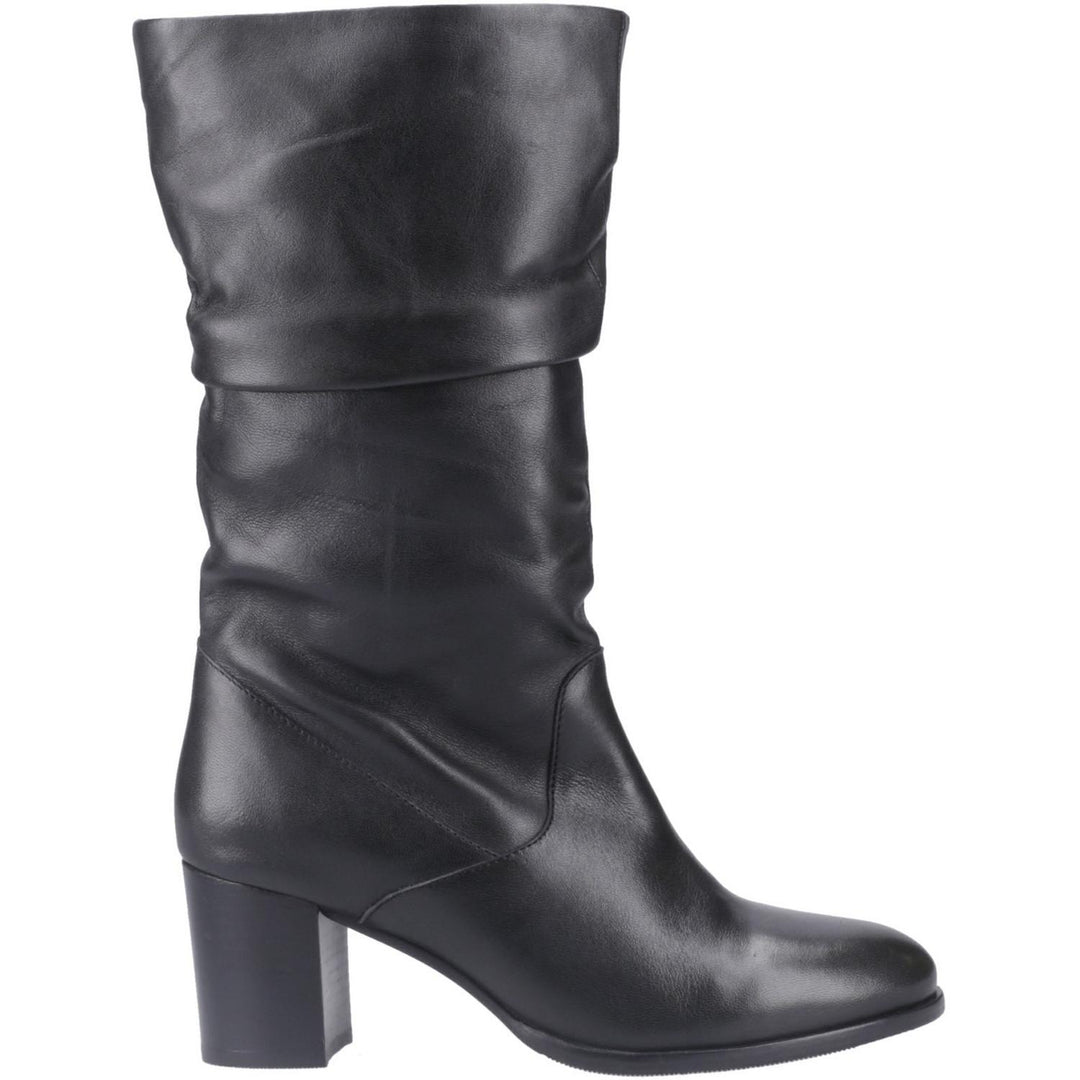 Cosima Lthr Ruched Boot Black Leather