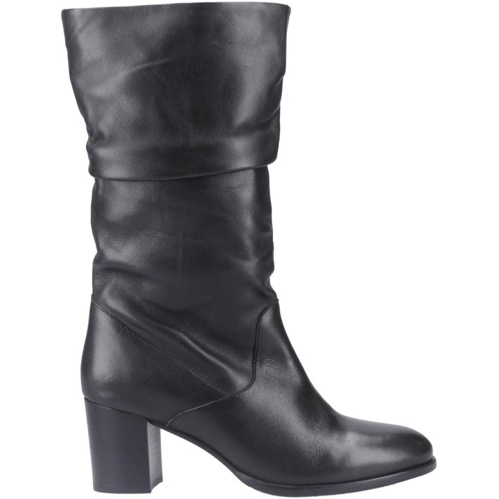 Cosima Lthr Ruched Boot Black Leather