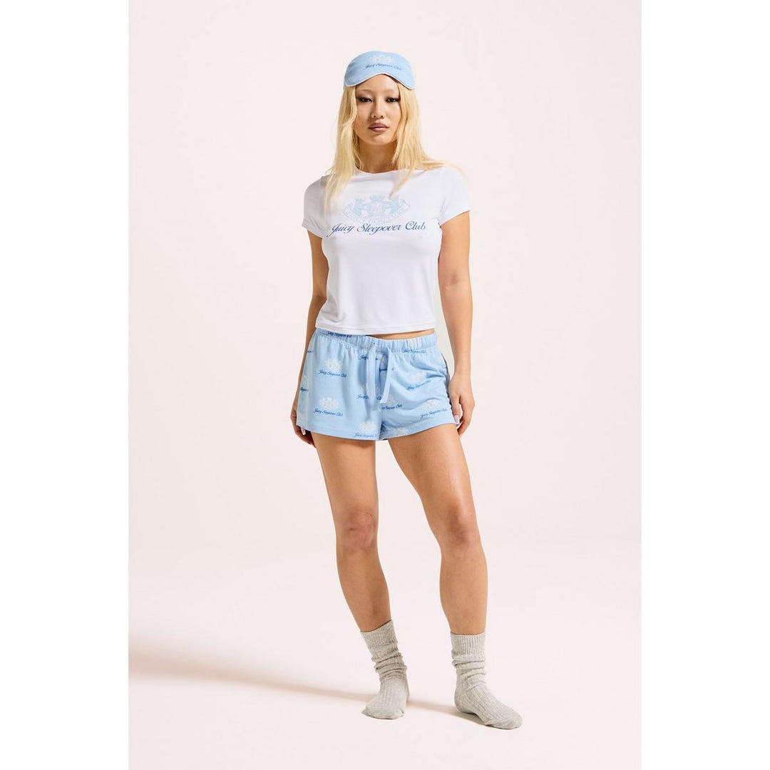 Juicy Couture JUICY SLEEPOVER CLUB SHORT PYJAMA SET White/Powder Blue