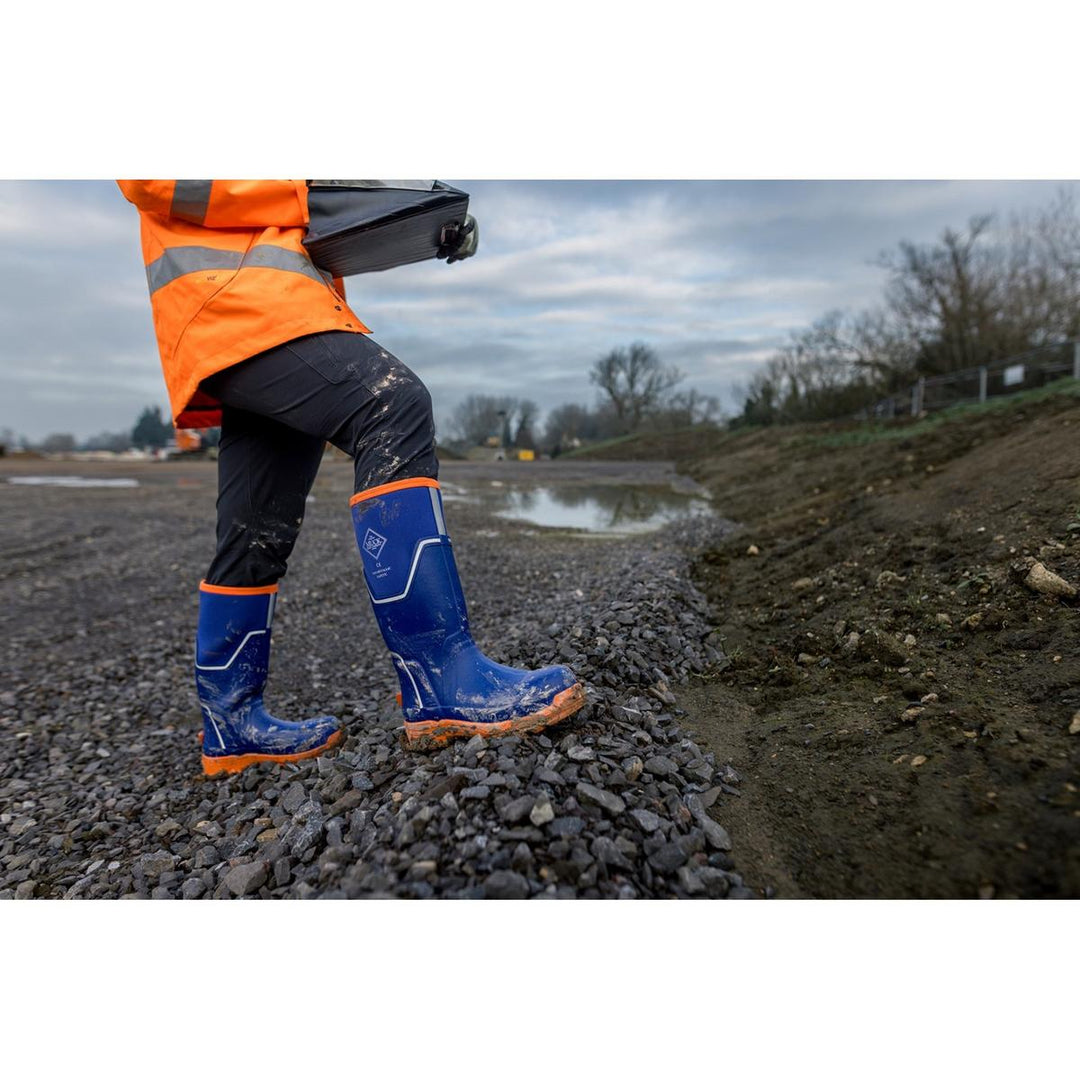 Muck Boots Grit S5 Safety Wellington Blue/Orange