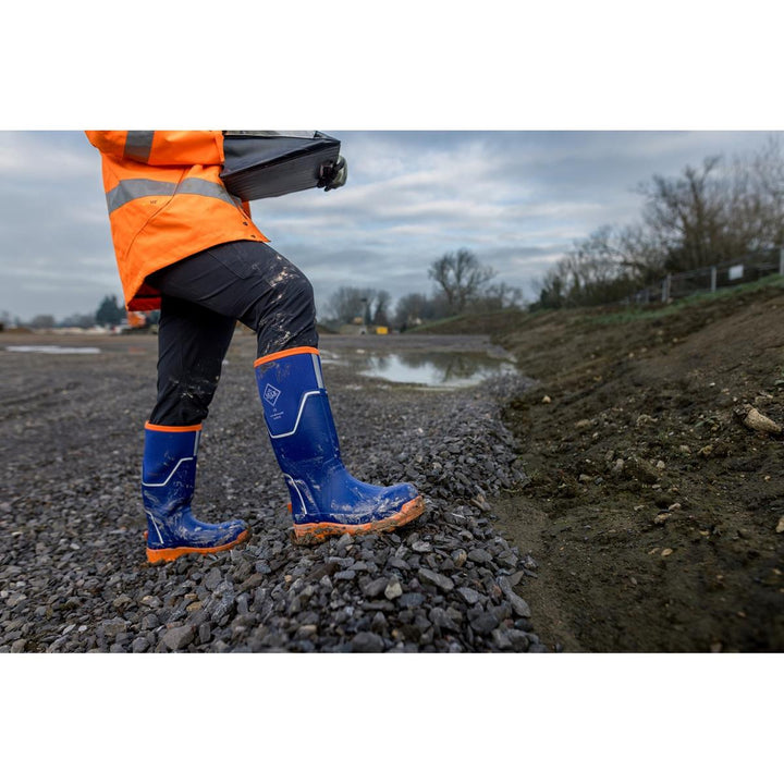 Muck Boots Grit S5 Safety Wellington Blue/Orange