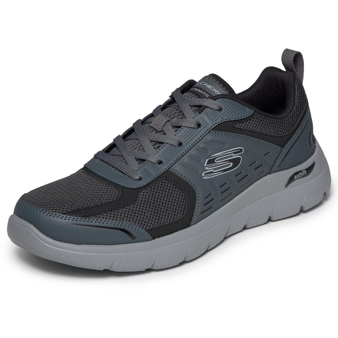 ARCH FIT SUMMITS LEEGE Charcoal Leather/Mesh/BLK Trim