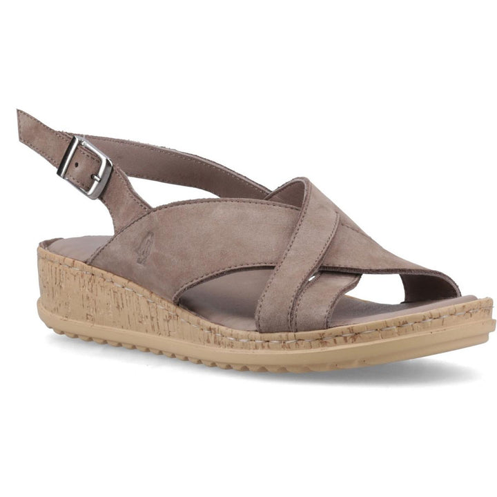 Hush Puppies Elena Cross Over Wedge Sandal Fossil