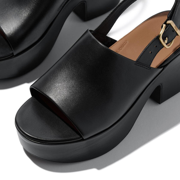 Fitflop Platfforms Heeled Backstrap Sandal Black