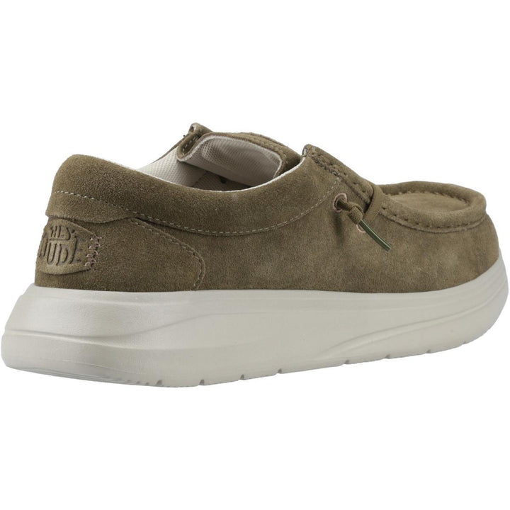 HEYDUDE Wally X Suede Shoes Dark Olive/Stone