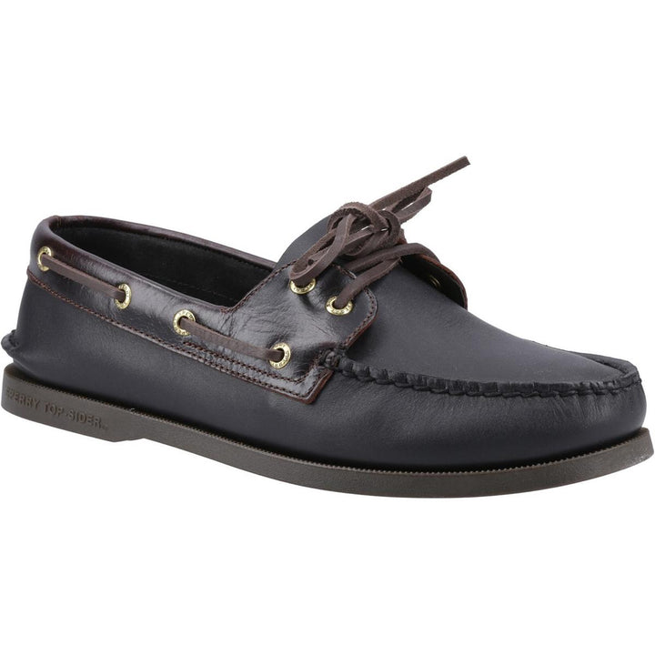 Sperry Authentic 2 Eye Boat Shoe Amaretto/Black