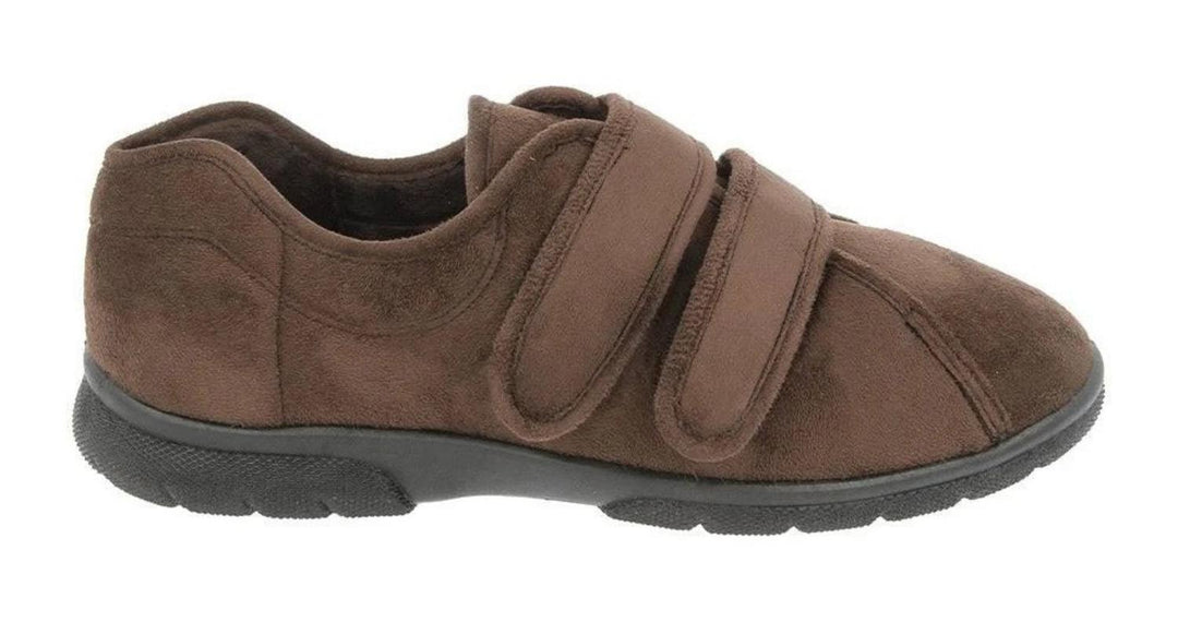Touch-Fastening Men's Slippers Brown